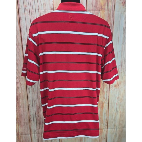 Footjoy Mens Red Striped Polo XL Golf Apparel Graystone GC - Picture 2 of 9